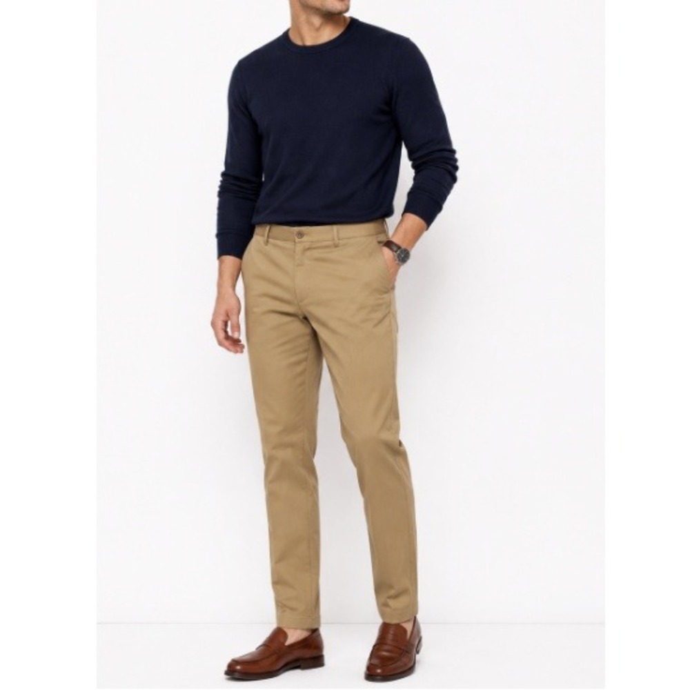Charles Tyrwhitt Men's Tan Ultimate Non-Iron Slim Fit Chino Pants Size 34W NWT